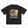 Funny Kawaii Anime Hamster Beer Sad Drinking Short Sleeve Tee 100% Cotton T-Shirt