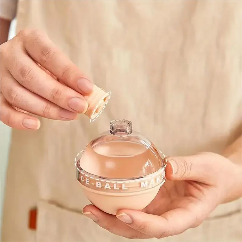 Ice Cube Mold Round Ice Hockey Premium Silicone Ice Sphere Molds Seamless 2.5in Ice Balls Kitchen Must-Have for Chilled