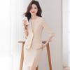 Women's OL Mid-Sleeve Blazer Vest Dress Two-Piece Set
