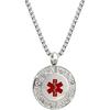 Keeparlus Stainless Steel Crystal Medical Alert ID Necklace for Women 24 inch,Free Engraving