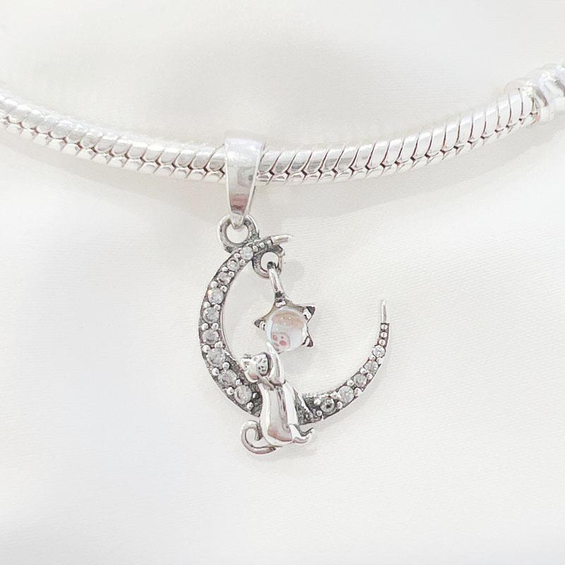 Nowy Srebro Próby S925 Platerowany Koralik Me Serii Miłość Koniczyna Gwiazda Wisiorek Zawieszka Pasuje Oryginalna Bransoletka Kobiety Biżuteria DIY