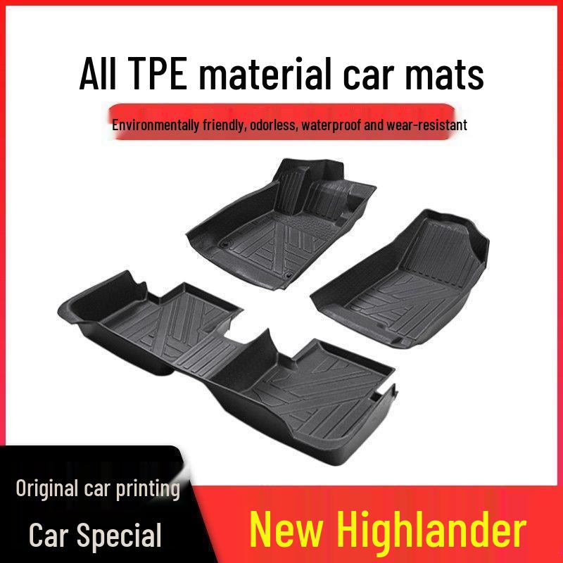 Toyota Highlander TPE Floor Mats for 2015-2023 Seven-Seater Model – Double-Layer Wear-Resistant