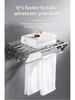 304 Stainless Steel Retractable Double/Single Bar Bathroom Towel Rack with Folding Storage