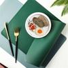 Solid Color Leather Meal Mat Waterproof Oil Proof Dining Table Mat Household Anti Scalding Bowl Plate Mats Heat Insulation Pad