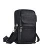 Men's Genuine Leather Crossbody & Waist Bag - Retro Vertical Minimalist Style