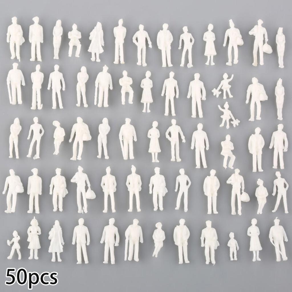 50/100Pcs 1:75 Scale Model Miniature White Figures Human Architectural Model Figures Model Miniature Figures Miniature