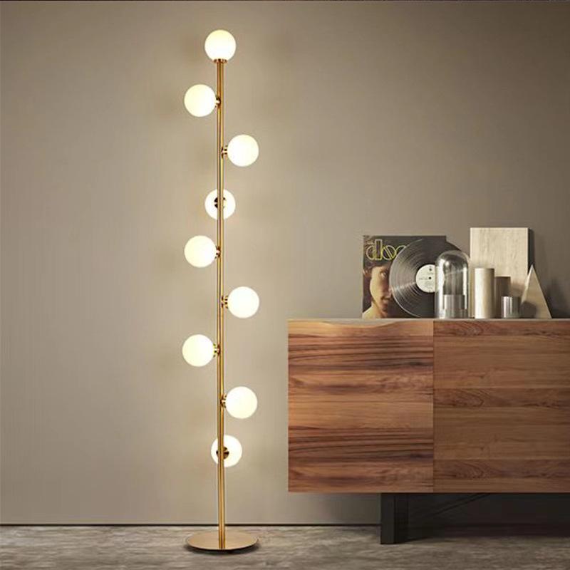 Nordic Multi-Head Magic Bean Floor Lamp - Creative Luxury Decor for Living Room and Bedroom.