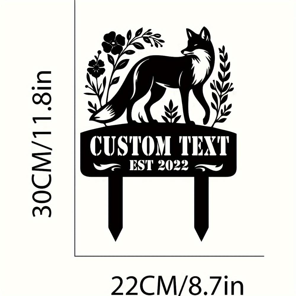 Metal Fox Garden Stake Outdoor Decor Yard Farm Gift