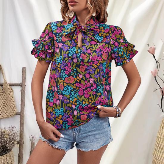 ruffle floral blouse