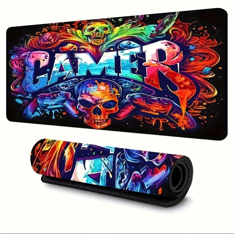 Cool Skeleton Neon Gaming Mouse Pad Non-Slip Rubber Base XXL Desk Mat for Gamers Office Computer Multiple Sizes Accessories 1pc