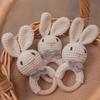 Chrastítko pro miminko Háčkované Amigurumi Králíček Chrastítko Zvoněk Pro novorozence Pletené Hrací centrum Vzdělávací kousátko Hrací kolotoč Chrastící hračka 0-12 měsíců
