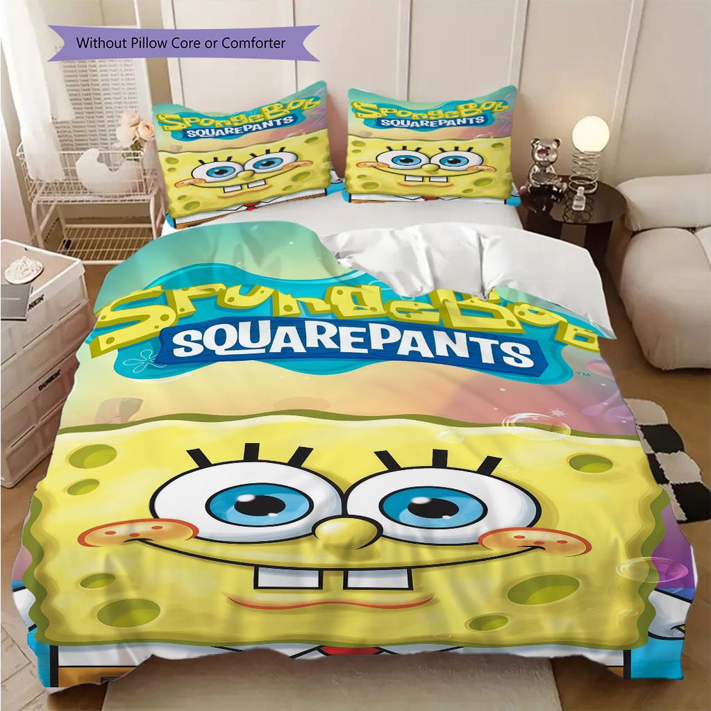 Spongebob Squarepants Movie Bedding 1 Duvet Cover 2 Pillowcase Without Core Soft And Comfortable Duvet Cover And Pillowcase Bedding Set
