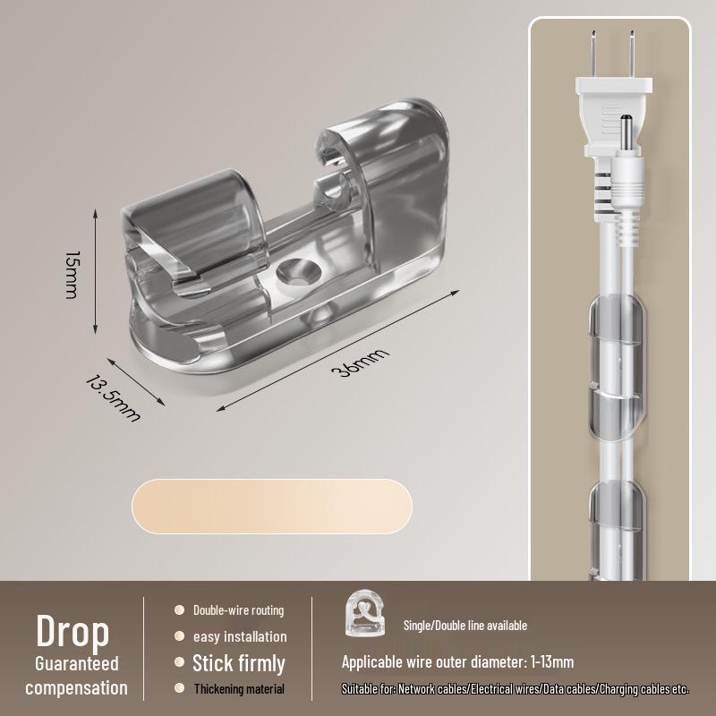 Universal Adhesive Cable Organizer Clip for Wall - Wire Holder & Routing Storage