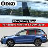 Copertura Colonna B C Post Trim Effetto Specchio Nero Lucido per Finestrino Portiera Subaru Forester SJ Adesivo in Materiale PC Fibra di Carbonio