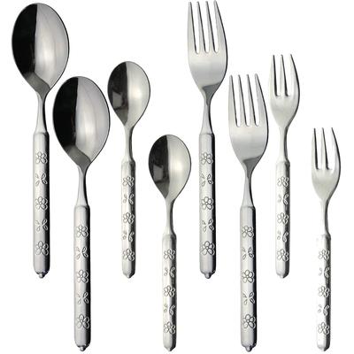 NagaO Herb Dinner Cutlery Set 8 Pieces 18-0 Stainless Steel Dishwasher Safe Made Japan
