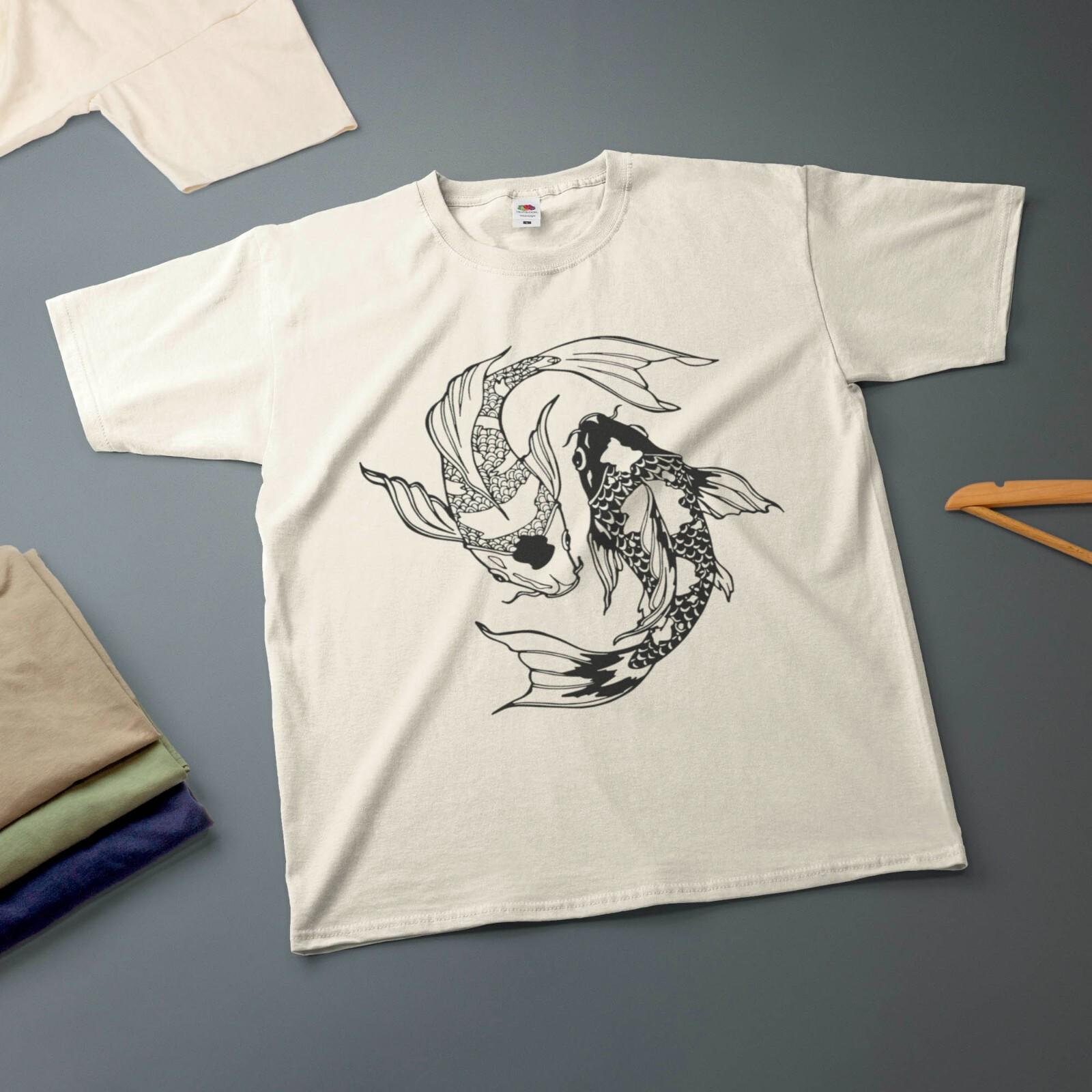 Koi Fish Ink Drawing T-Shirt Various Sizes Colours Tee XXXL