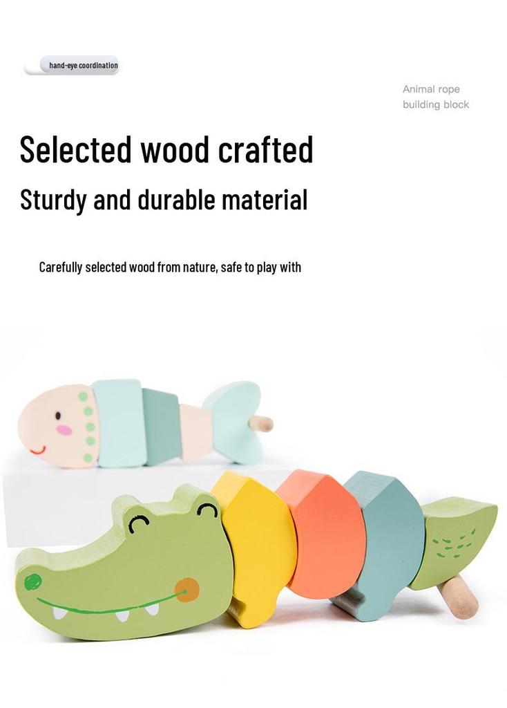 Lace-up Animal Building Blocks Educational Toy for Kids