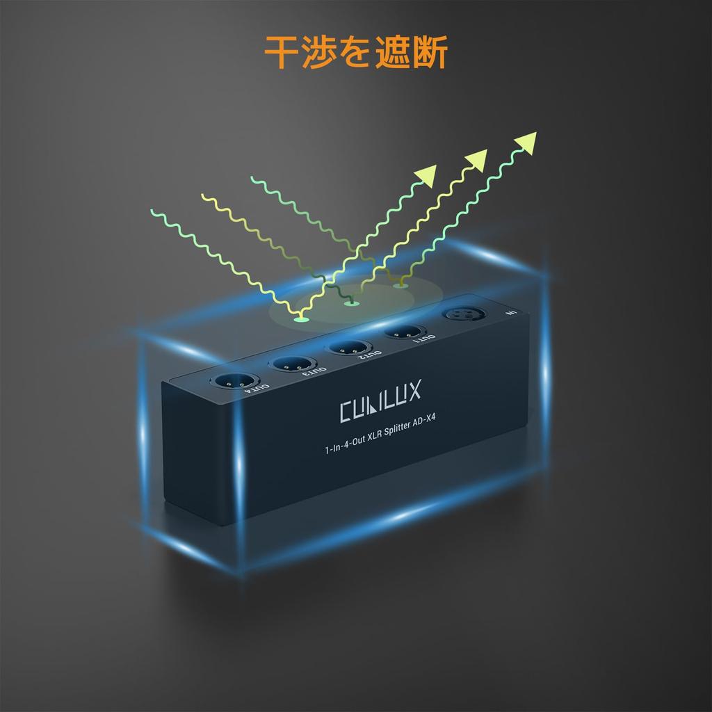 Cubilux XLR Passive 1 X XLR Female To 4 X XLR Male Balanced 1 4 Aluminum Enclosure Splitter 4-channel Splitter, Splitter, Input, Outputs, Mic/line