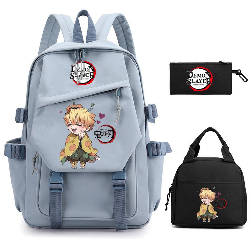Ghost Extermination Surrounding Animation Schoolbag Trend Primary And Secondary School Students Leisure Backpack College Meal Bag Pencil Bag Set
