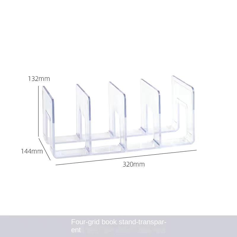 Estantería de acrílico grueso de 2 piezas para almacenamiento de libros de escritorio, partición, estante de escritorio, estante de almacenamiento de escritorio, partición oculta, estantería.