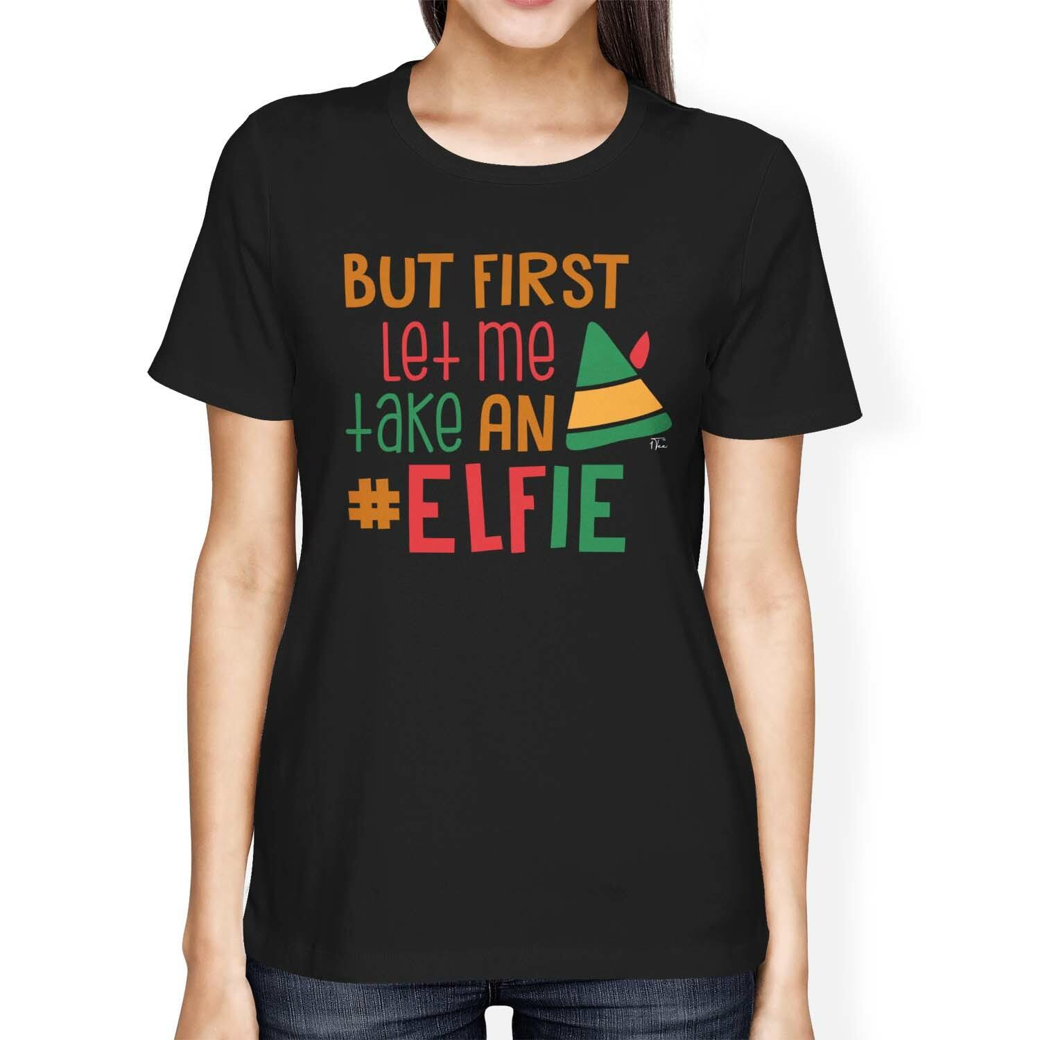 1Tee Womens Loose Fit Christmas Elfie T-Shirt XL