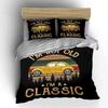 Voiture Jaune Vintage Rétro Classique Ensemble de Literie Housse de Couette Housse de Couette Taies d'Oreiller  (1*Housse de couette 2*Taies d'oreiller, sans couette)