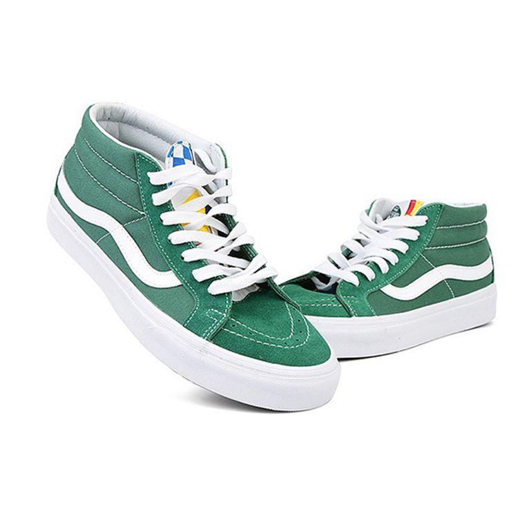 Vans Sk8 Lightweight Wraparound Mid-Top Skate Shoes Unisex Sneakers White Green VN0A391FTOY