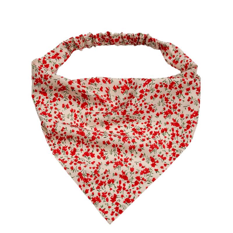 New Floral, Light and Fresh Fabric Triangular Handbag Hair Band Women's Elastic Band High-elasticity Square Scarf