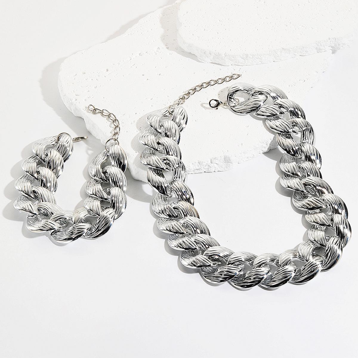 

Преувеличенный массивный браслет-ожерелье для женщин, цепочка, ювелирные изделия, аксессуар