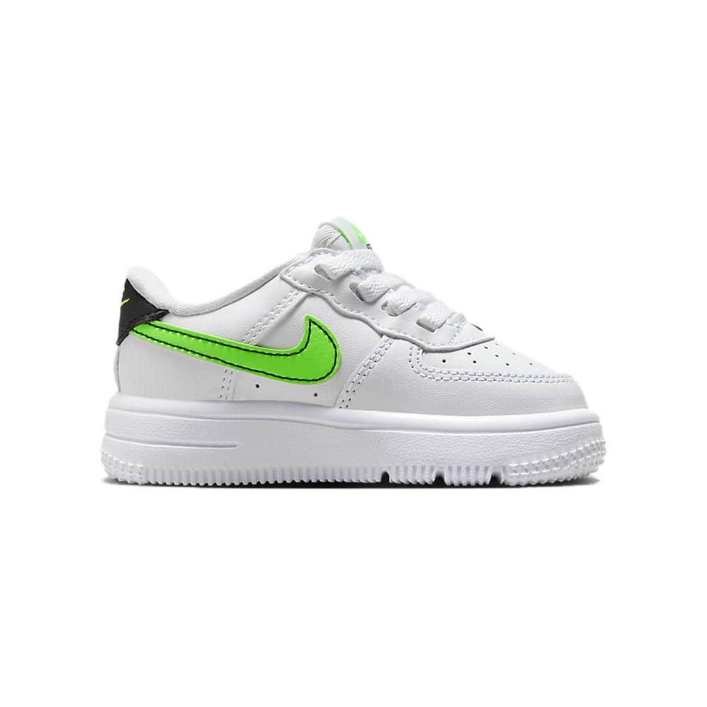 Nike Force 1 Low EasyOn TD Białe Zielone Uderzenie Dziecięce Sneakersy Czarne FN0236-106