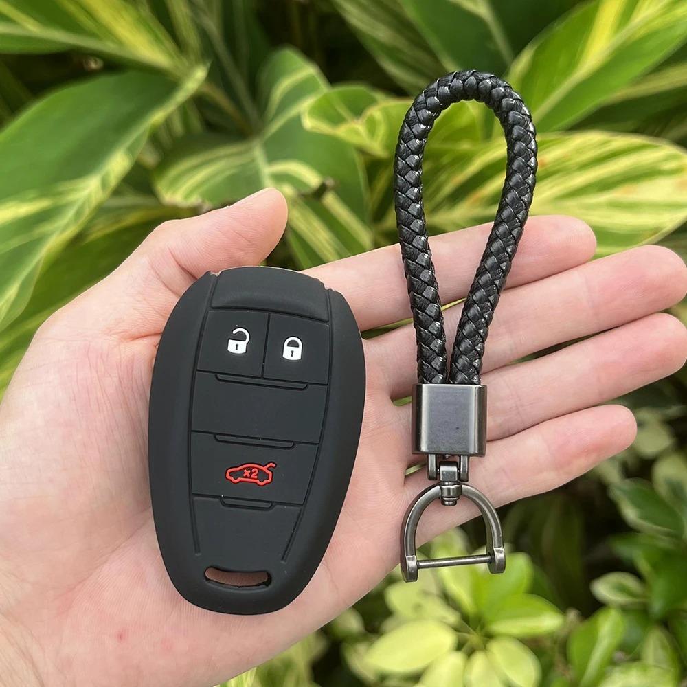 Rubber Car Key Fob Cover Silicone Protector Case Shell Holder for Alfa Romeo Stelvio Giulia Keyless Remote Key Chain Accessories