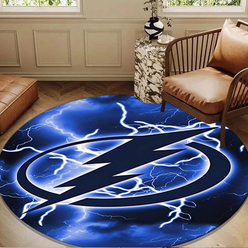 Tampa Bay Hockey Round Rug for Livingroom,Bedroom, Palyroom, Chair Rug, Area rug, Circle Carpet, Large Size Decor Fan Christmas gift