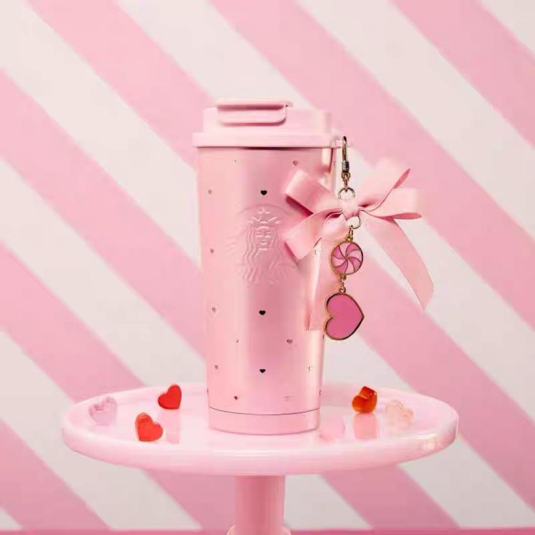 Starbucks Limited Edition Overseas Valentine Series Stainless Steel Tumbler Ribbon