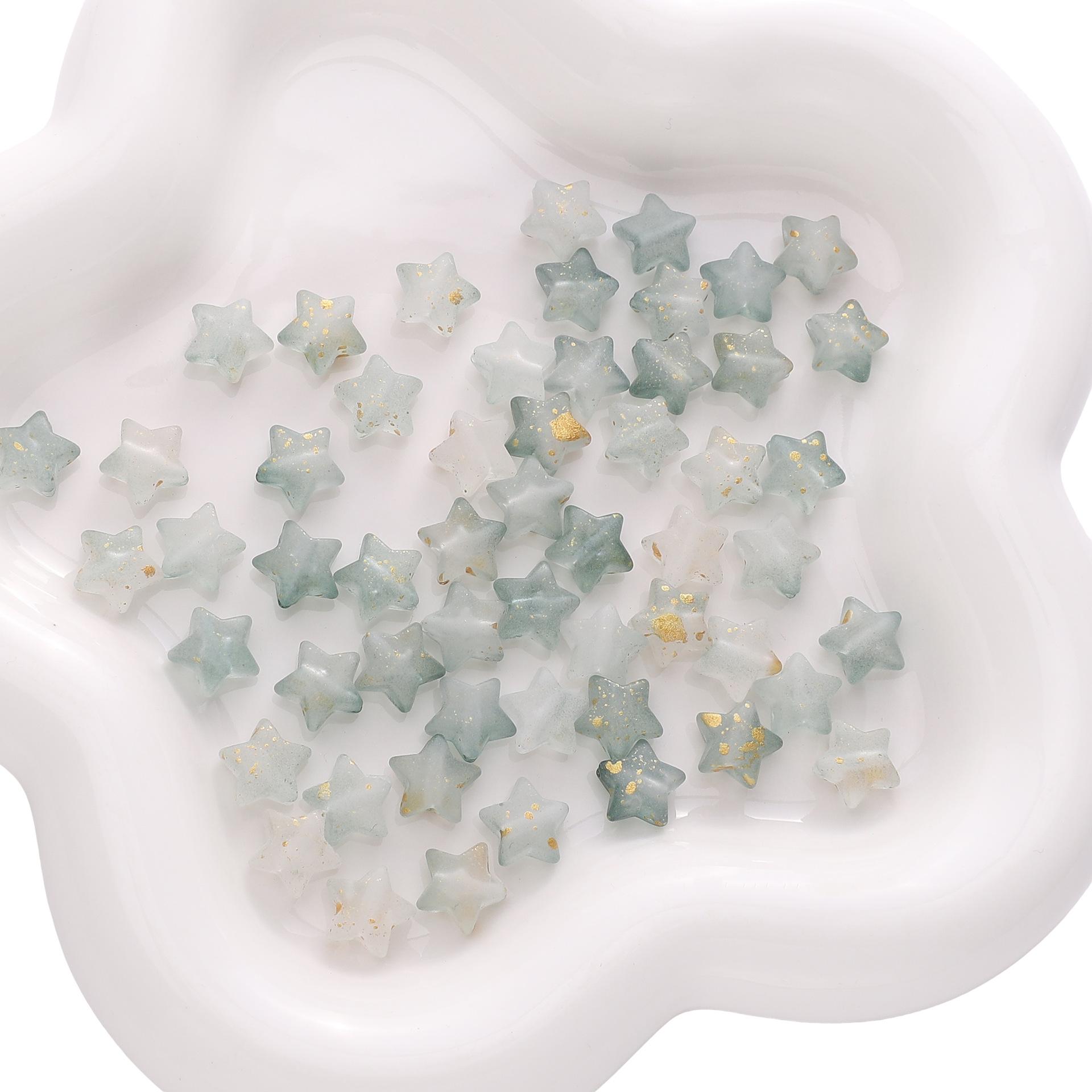 

Бусины ручной работы 10*9 мм акриловые полупрозрачные цветные точки золотая пентаграмма самодельные украшения аксессуары ручная нить бусины сумка подвеска россыпью бусины about 50 pieces x 1 bag