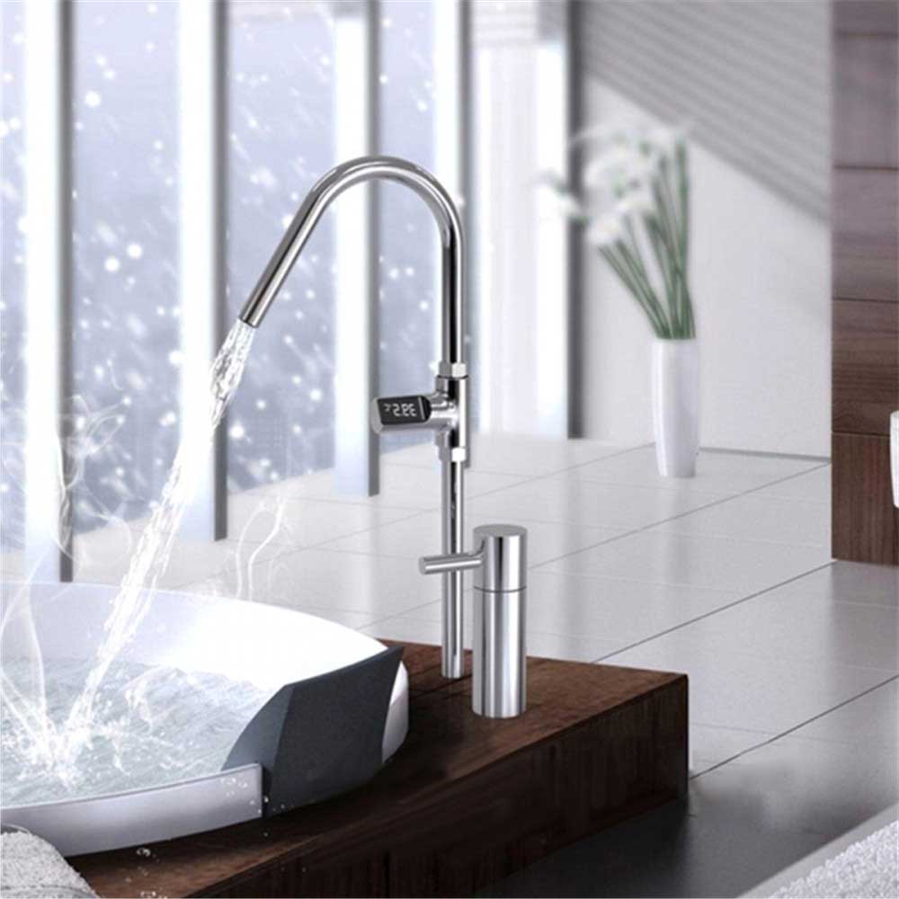 LED Digital 5.85 degrees C Shower Thermometer Self-Generating Real-Time Water Temperature Monitor Thermometer with 360 degrees Rotating Screen f