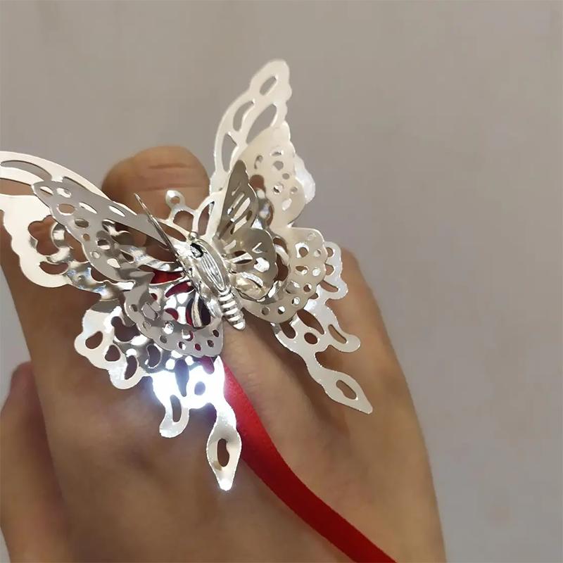 Anime Tian Guan Ci Fu Hua Cheng Xie Lian Cosplay Ring Heaven Official's Blessing Unisex Adjustable Butterfly Rings Jewelry Gifts