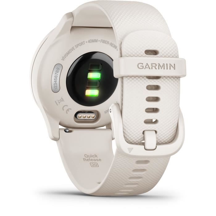 GARMIN Vivomove Sport - Montre De Sport Connectée À Aiguilles Et Écran Tactile - Ivoire Peach Gold