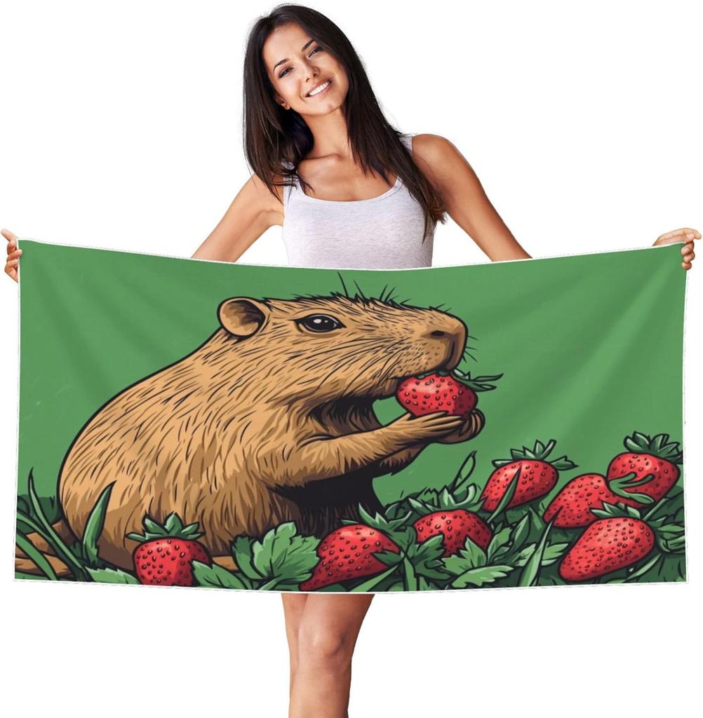 Beach Towel for Kids, Capybara Quick Pool Towel for Girls Super Absorbent Bath Pool Camping Travel Towel Beach Beach Blanket