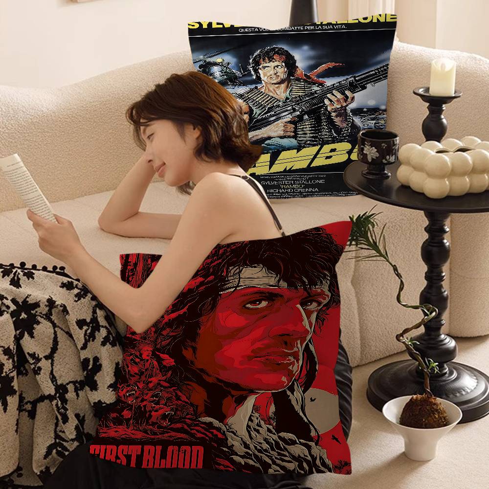Classic Movie Rambo First Blood Vintage Maple Design Cushion Cover Happy Autumn Harvest Decor Holiday Decorati Pillow Cover