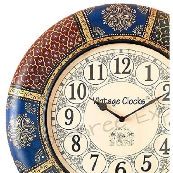 Handgjord väggklocka i trä / 16 tum (40 Cm'S)