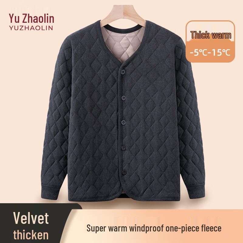 

YUZHAOLIN Мужской осенне-зимний утолщенный термокардиган XL