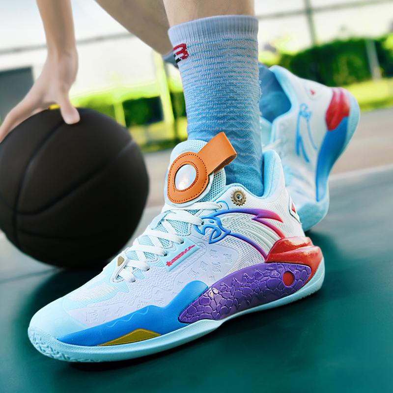 Neue hochwertige im Dunkeln leuchtende Kampf-Basketballschuhe für Herren weiche Sohle Reibung mit Geräusch rutschfest Studenten-Sport