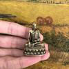 Retro Brass Buddha Sakyamuni Statue Mini Portable Pocket Sitting Buddha Sculpture Home Decor Office Desk Decorations Ornaments
