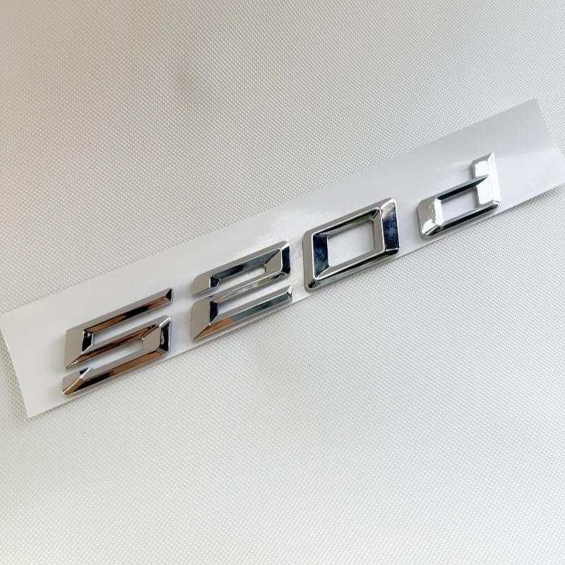 

Chrome Logo 520d 530d Xdrive Emblem Stickers 3D Car Trunk Letters Badge Sticker For BMW 520d E60 E61 E39 F10 F07 G30 Accessories