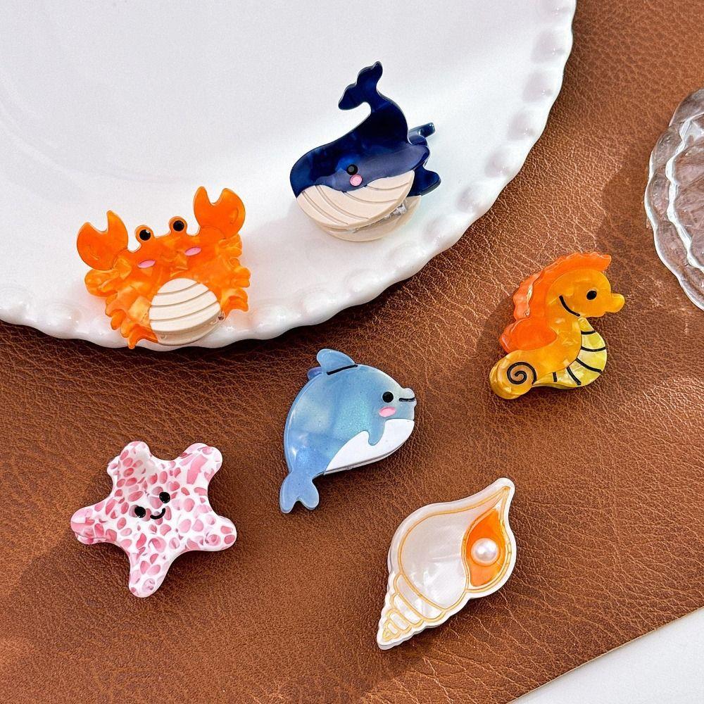 Hair Clip Starfish Hair Claw Acetic Acid Mini Hair Claw Retro Cute Hair Crab Clip  Women