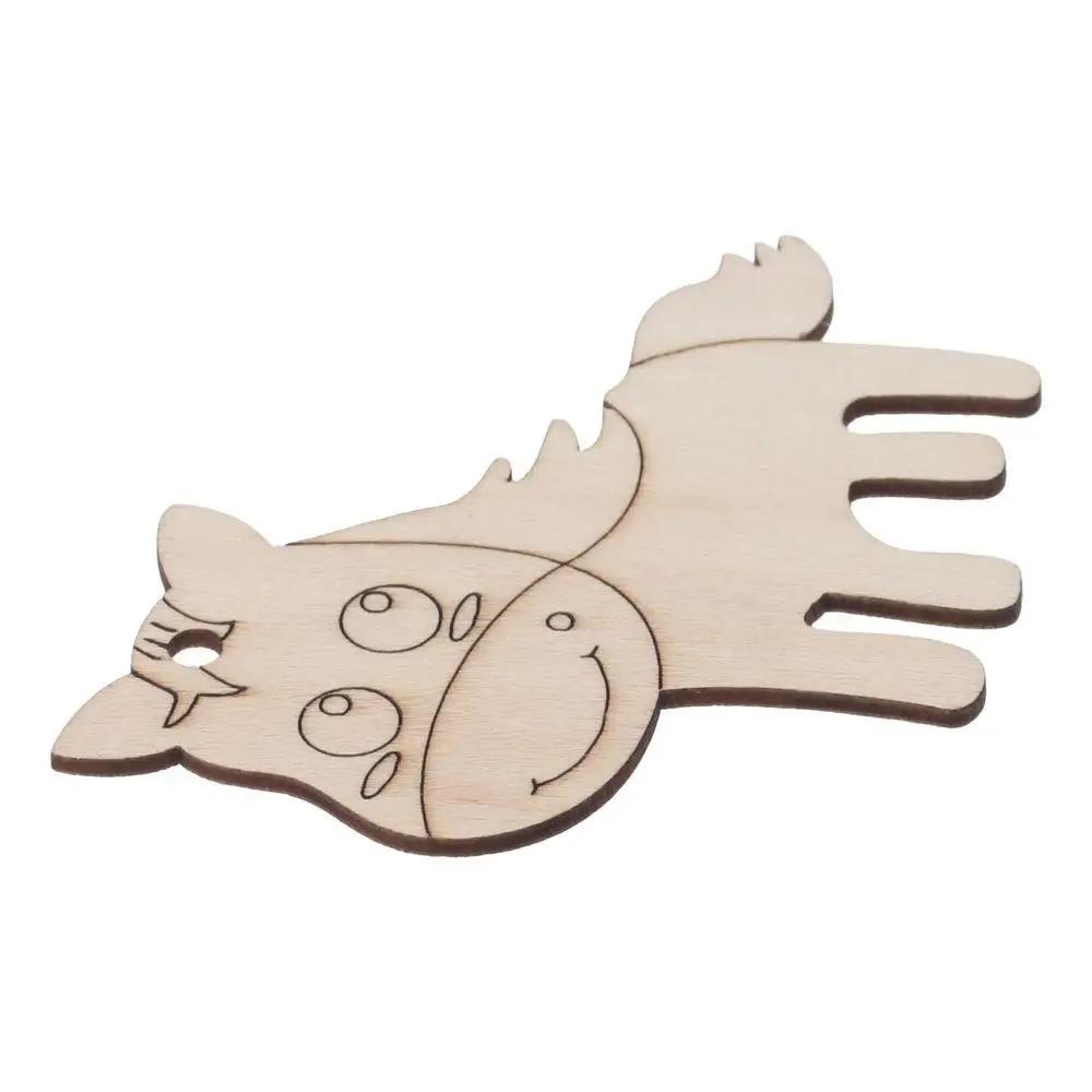 DIY Crafts Wooden Wooden Cutouts Animal Black Farm Animals Paint Crafts Home Decor