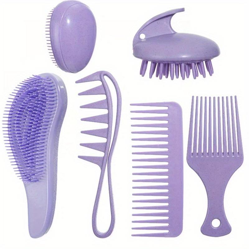 

Набор для распутывания волос из 6 предметов, уход за волосами, массаж кожи головы, расческа из пшеничной соломы в форме яйца, щетка с широкими зубьями против пушистости, салонные инструменты для укладки волос