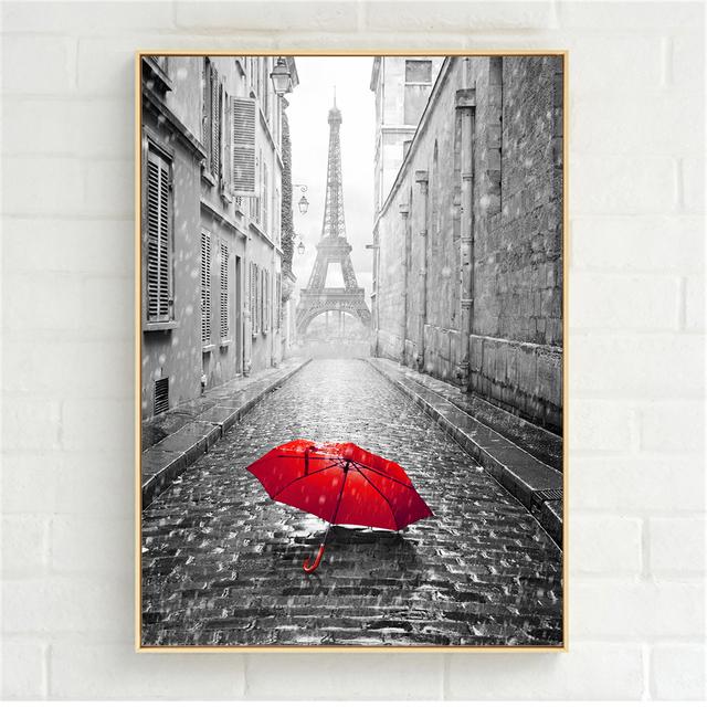 

Красный автобусный зонтик, телефонная будка, холст, картина, Лондон, пары, плакат, скандинавский черный, белый цвет, настенные художественные фотографии, кухонное искусство, домашний декор 60cm×120cm NoFrame