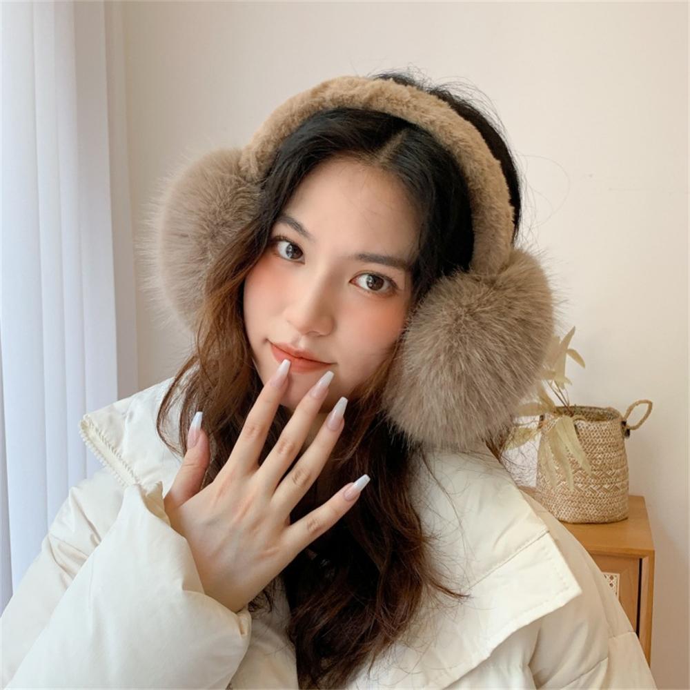 

Портативные складные зимние теплые наушники женские унисекс имитация лисы пушистые наушники защита от холода на открытом воздухе мягкие плюшевые наушники