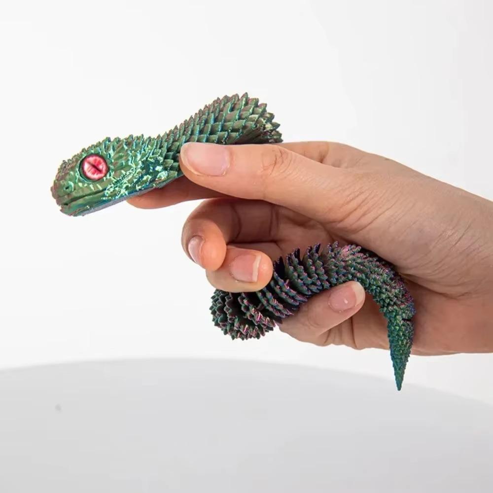 30cm 3D Printed Snake 2025 New Year Full Articulated Dragon Modle Decoration 3D Movable Rotatable Realistic Cobra Snake Kid Toy